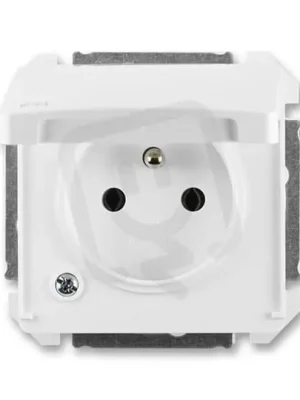 Omezená Nabídka Zásuvka ABB SWING (L) s clonkami a víčkem IP44 bílá (bílé víčko) 5518G-A02989 B
