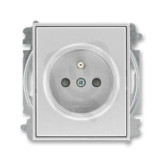 Pouze Dnes Zásuvka ABB TIME s ochranným kolíkem, s clonkami titanová 6619E-A06357 08