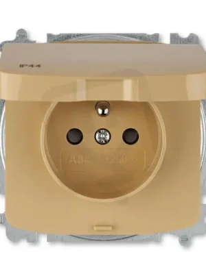 Zásuvka ABB TANGO s ochranným kolíkem, s clonkami IP44 béžová 6619A-A06997 D Rychlé Dodání