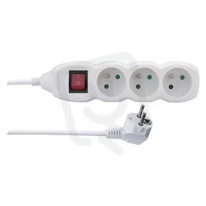 Cenový Hit Prodlužovací kabel 3 m 3 zásuvky s vypínačem bílý PVC 1mm2 EMOS P1313