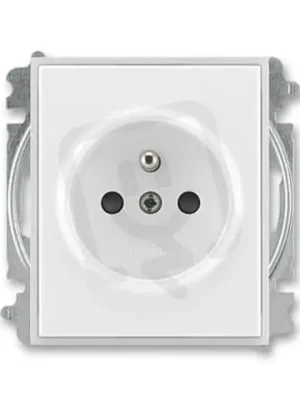 Zásuvka ABB ELEMENT/TIME s ochranným kolíkem, bílá/ledová bílá 6619E-A06357 01 Jen Po Omezenou Doba