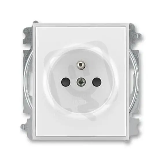 Zásuvka ABB ELEMENT/TIME s ochranným kolíkem, bílá/ledová bílá 6619E-A06357 01 Jen Po Omezenou Doba