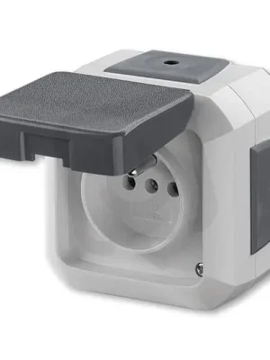 Pouze Dnes Zásuvka ABB VARIANT s víčkem pro průběž. montáž IP54 šedá 5518N-C02540 S