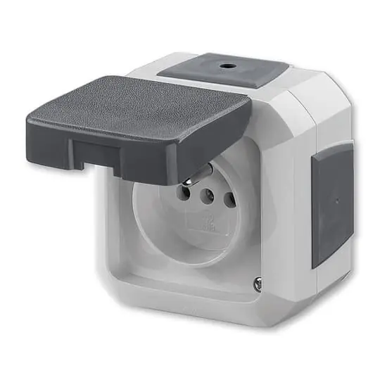 Pouze Dnes Zásuvka ABB VARIANT s víčkem pro průběž. montáž IP54 šedá 5518N-C02540 S