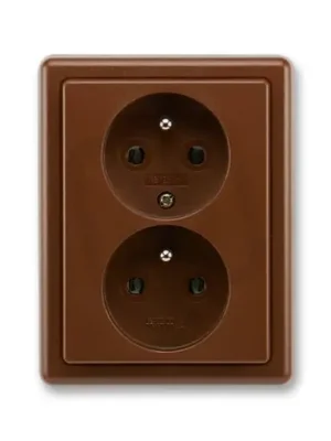 Nejprodávanější Dvojzásuvka ABB CLASSIC chráněná hnědá 5512C-2349 H3