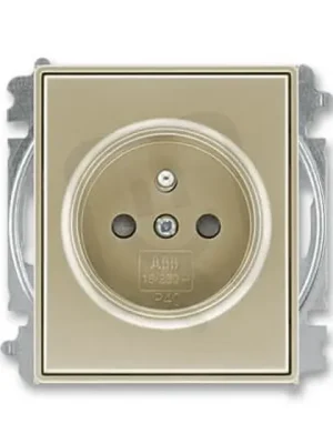 Zásuvka ABB TIME s ochranným kolíkem, s clonkami šampaňská 6619E-A06357 33 Cenová Bomba