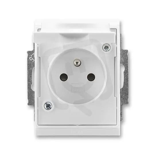 Zásuvka ABB ELEMENT/TIME s ochr. kolíkem clonky IP44 bílá/bílá 5518E-A02999 03 Levný