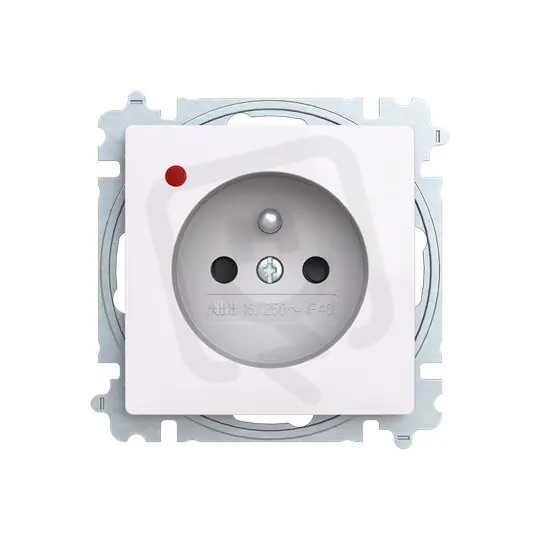 Zásuvka ABB ZONI s clonkami s ochranou před přepětím bílá 6699T-A06657 500 Top Prodej