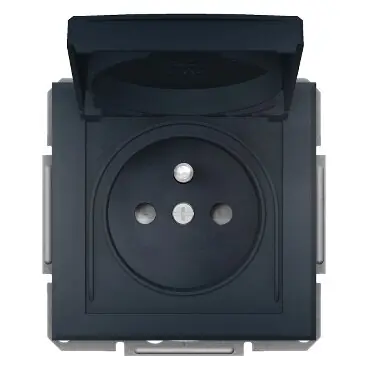 ASFORA Zásuvka 2P+PE 250V 16A, clonky, IP44, antracit SCHNEIDER EPH2800671 Horká Nabídka