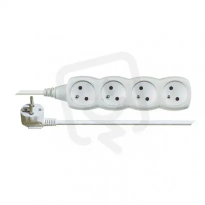 Vysoce Kvalitní Prodlužovací kabel 2 m 4 zásuvky bílý PVC 1mm2 EMOS P0412