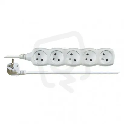 Horká Nabídka Prodlužovací kabel 2 m 5 zásuvek bílý PVC 1mm2 EMOS P0512