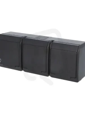 Akční Nabídka Zásuvka GALATEA IP44 3x 2P+PE (černá) FAMATEL 5323-09