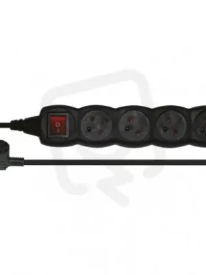 Prodlužovací kabel 3 m 4 zásuvky s vypínačem černý PVC 1mm2 EMOS PC1413 Hit Sezóny