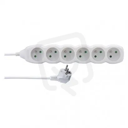 Cenová Bomba Prodlužovací kabel 2 m 6 zásuvek bílý PVC 1mm2 EMOS P0612