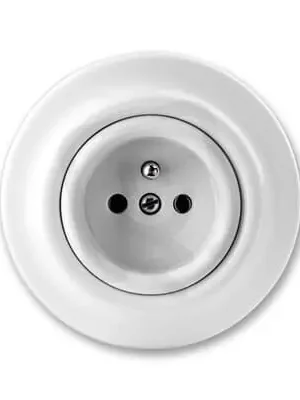 Hit Sezóny Zásuvka ABB DECENTO s ochranným kolíkem (typ 6619) bílá (porcelán) 6619K-C06347