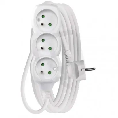 Prodlužovací kabel 5 m 3 zásuvky bílý PVC 1,5mm2 EMOS P0315R Originální