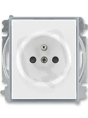 Jen Po Omezenou Doba Zásuvka ABB ELEMENT s ochranným kolíkem, bílá/ledová šedá 6619E-A06357 04