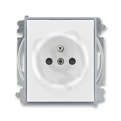 Jen Po Omezenou Doba Zásuvka ABB ELEMENT s ochranným kolíkem, bílá/ledová šedá 6619E-A06357 04