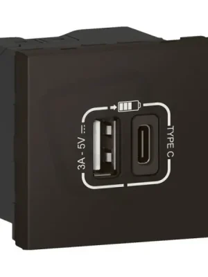 MOSAIC LINK USB NABÍJEČKA A+C 3A 15W 2 MODULY ČERNÁ LEGRAND 079193L Super Cena