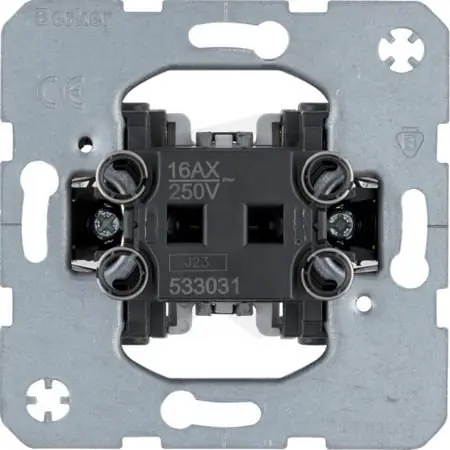 Kolébkový vypínač, řazení 1, 10 AX, 250 V AC, modul přístroje BERKER 533031 Expresní Doručení