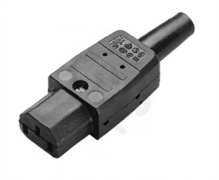 Vysoce Kvalitní Bachman 915.170 Přístrojová spojka C13,10A/250V,70°C,pro kabely do 3G1mm2,černá