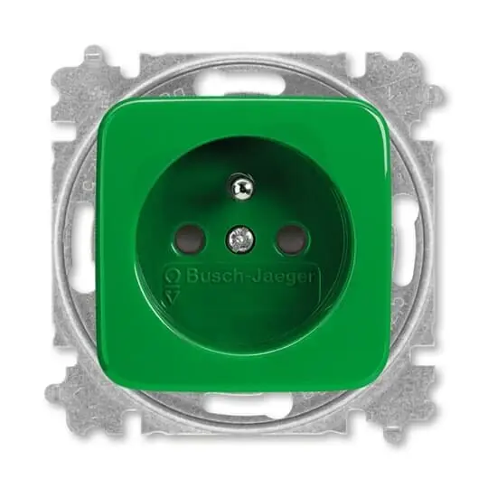 Zásuvka ABB REFLEX s ochranným kolíkem, s clonkami zelená 6619B-A06357 Z Dokud Zásoby Vydrží