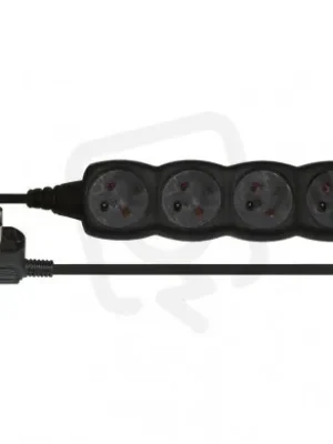 Výprodej Prodlužovací kabel 5 m 4 zásuvky černý PVC 1mm2 EMOS PC0415