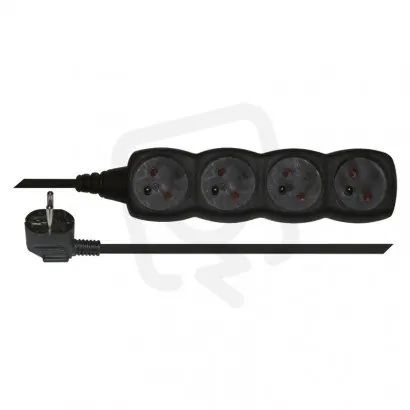Výprodej Prodlužovací kabel 5 m 4 zásuvky černý PVC 1mm2 EMOS PC0415