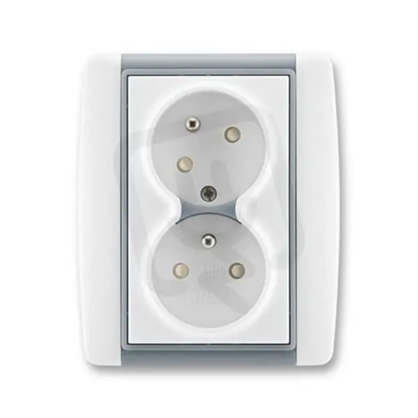 Tovární Cena Dvojzásuvka ABB ELEMENT chráněná s clonkami bezšr. bílá/led.šedá 5513E-C02357 04