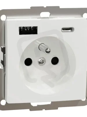Zásuvka s USB nabíječkou, Sedna D/E, 250V, 16A, USB A+C 3,0A, Bílá SDD111072 Aktuální