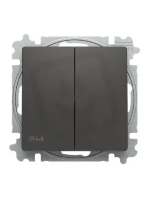 Sériový přepínač ABB ZONI s krytem, řazení 5, IP44, matná černá 3559T-A05940 237 Levný