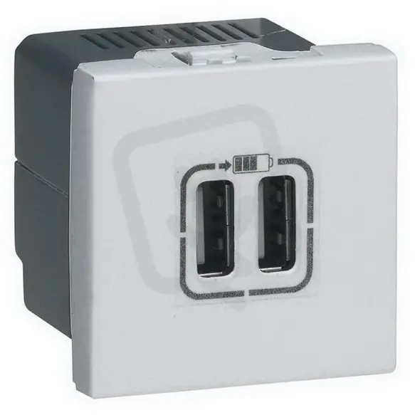 MOSAIC 2XUSB NABÍJEČKA 2,4A 2MODULOVÝODULY HLINÍK LEGRAND 079394 Nová Kolekce