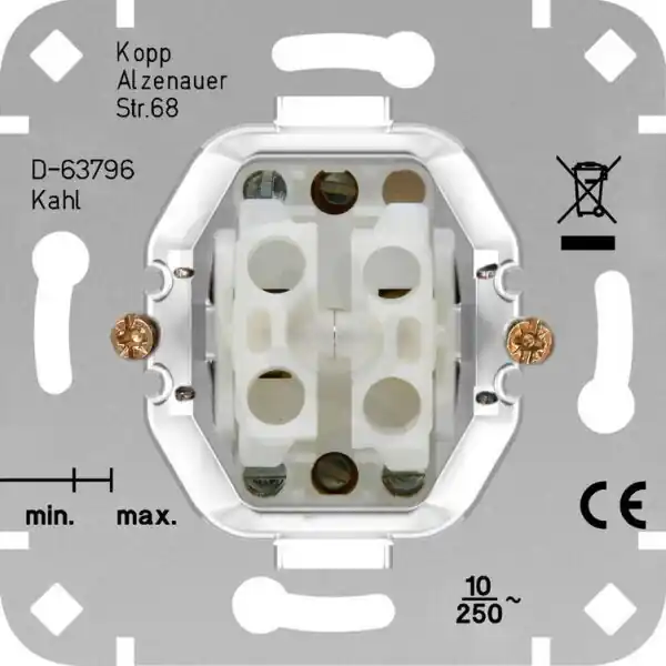Žaluziové tlačítko 1/0 strojek 10AX, 250V~ KOPP 503900005 Bezpečná Platba