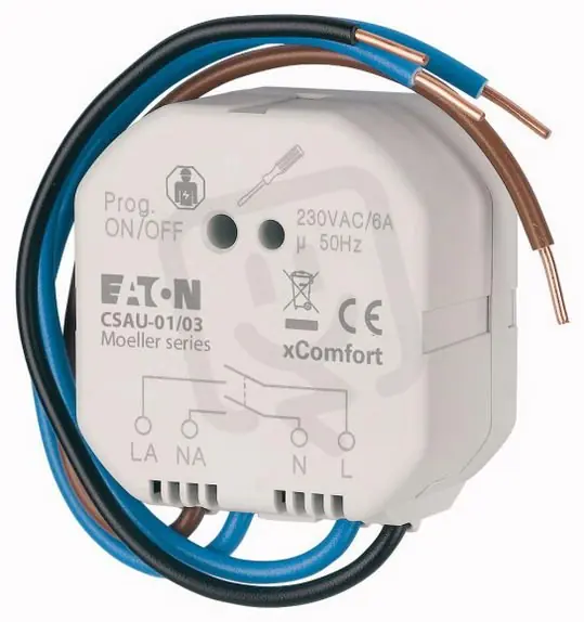 Autentický CSAU-01/03 RF Spínací aktor dvojpólový 6A/230V AC (spíná L a N) EATON 240695