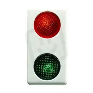 Dvojitý indikátor 230V, červená/zelená, 1 modul, systémová bílá GEWISS GW20607 Nakupujte Hned
