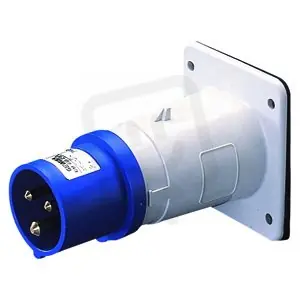 Přívodka vestavná 16A, 200-250V, 50-60Hz, 2P+E, IP44, 6h, šroubové svorky, modrá Autentický