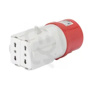 Zásuvkový adaptér 3P+N+E 16A 400V 2X2P+E D.A.P17/11 GEWISS GW64216 Cenová Bomba