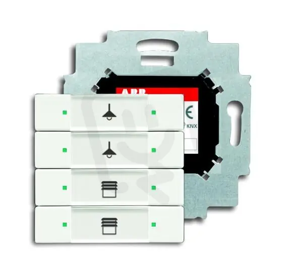 Pouze Dnes ABB KNX Prvek ovládací 4nás. se sběrnicovou spojkou mechová bílá 6127/01-884-500