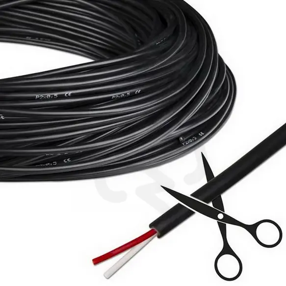 2-žilový kabel 0,5mm2, černý plášť, žíly červená/bílá MCLED ML-733.015.00.0 Omezená Nabídka