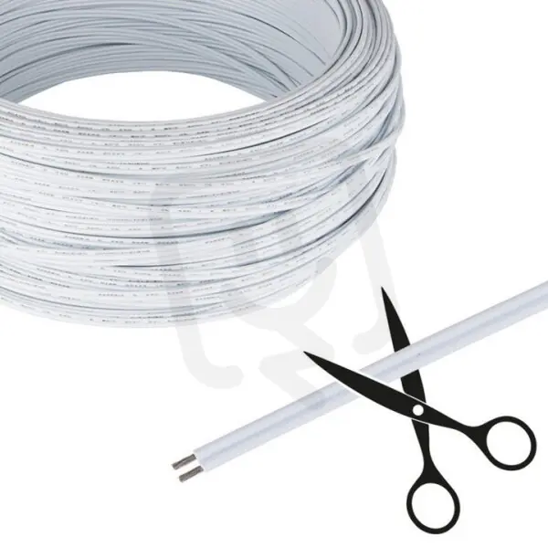 Značkový 2-žilový plochý PVC kabel AWG 20/0,52 mm2, bílý MCLED ML-733.026.37.0