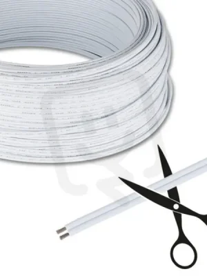 Sezónní Sleva 2-žilový plochý PVC kabel AWG 18/0,85 mm2, bílý MCLED ML-733.028.37.0