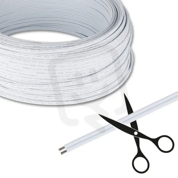 Sezónní Sleva 2-žilový plochý PVC kabel AWG 18/0,85 mm2, bílý MCLED ML-733.028.37.0