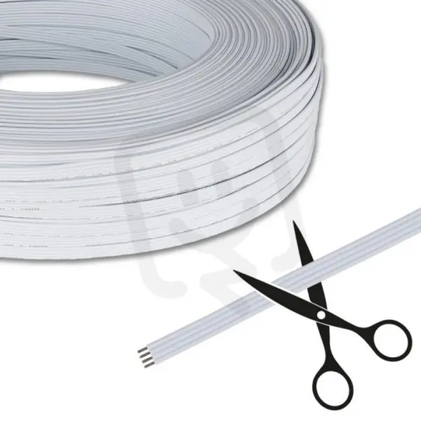 Kup Teď 4-žilový plochý PVC kabel AWG 20/0,52 mm2, bílý MCLED ML-733.038.37.0