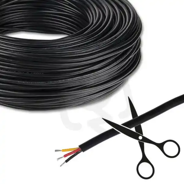 Top Prodej 3-žilový kulatý PVC kabel AWG 20/0,52 mm2, černý plášť, červená/černá/žlutá