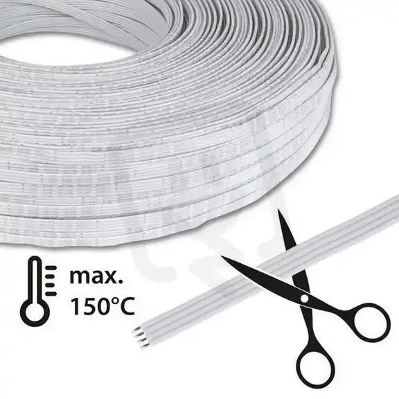 Omezená Nabídka 4-žilový plochý silikonový kabel AWG22/0,35 mm2, bílý MCLED ML-733.053.90.0