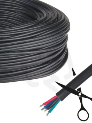 Speciální Cena 4-žilový kulatý PVC kabel AWG 22/0,34 mm2 černý plášť červená/zelená/modrá/černá