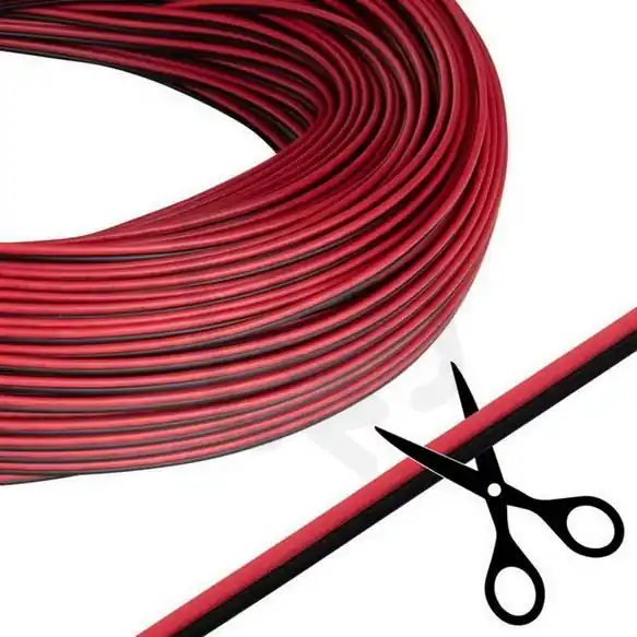 2-žilový plochý PVC kabel AWG 22/0,34 mm2, černá/červená MCLED ML-733.056.37.0 Vrácení Zdarma