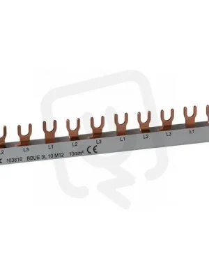 Propojovací lišta NOARK 101450 BBU 3fázová, 10mm2, 63A, 12 modulů Super Cena