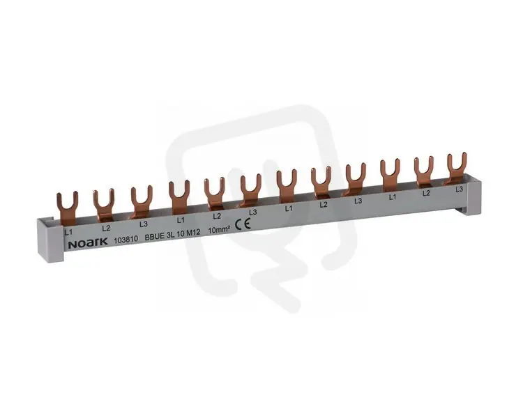 Propojovací lišta NOARK 101450 BBU 3fázová, 10mm2, 63A, 12 modulů Super Cena