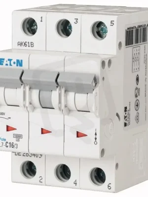 Koupit Online Jistič PL7-C16/3, char C, 3-pólový, 10kA, 16A EATON 263409